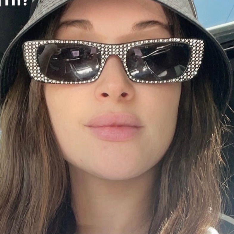 Gucci Black Rhinestone Embellished Rectangular Sunglasses